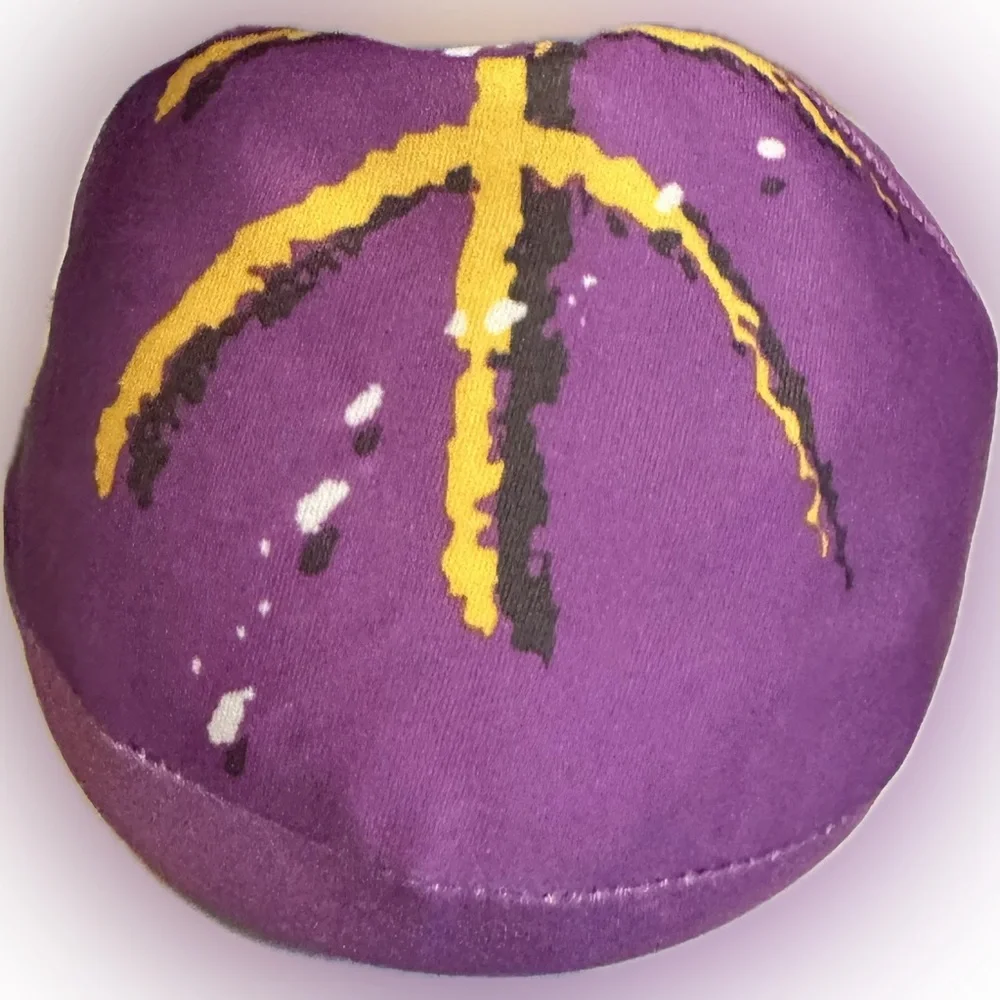 SWIM WAYS POOL PLAY EPS BEADS BALL PURPLE YELLOW FOOTBALL GAME SPLASH TOY 5.5”